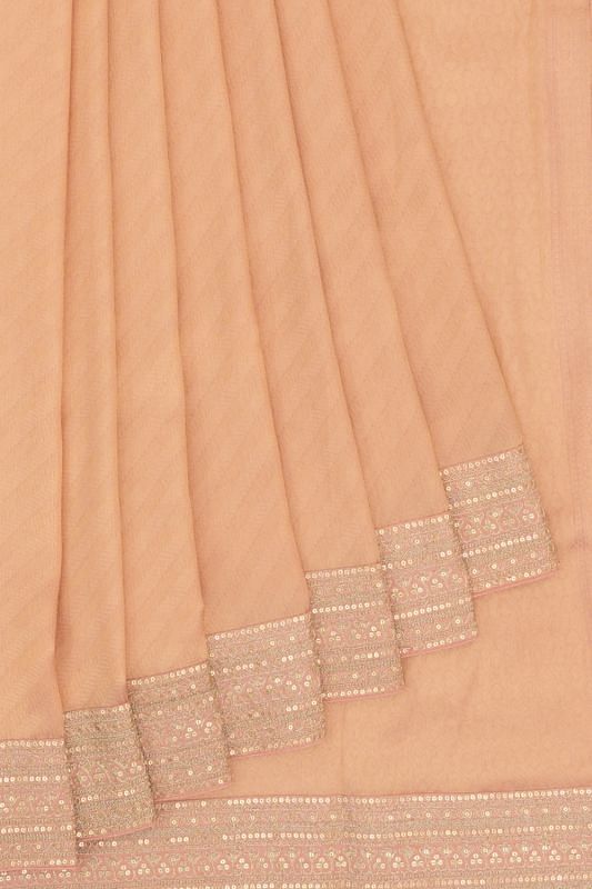 Chanderi Silk Geometrical Brocade Peach Saree