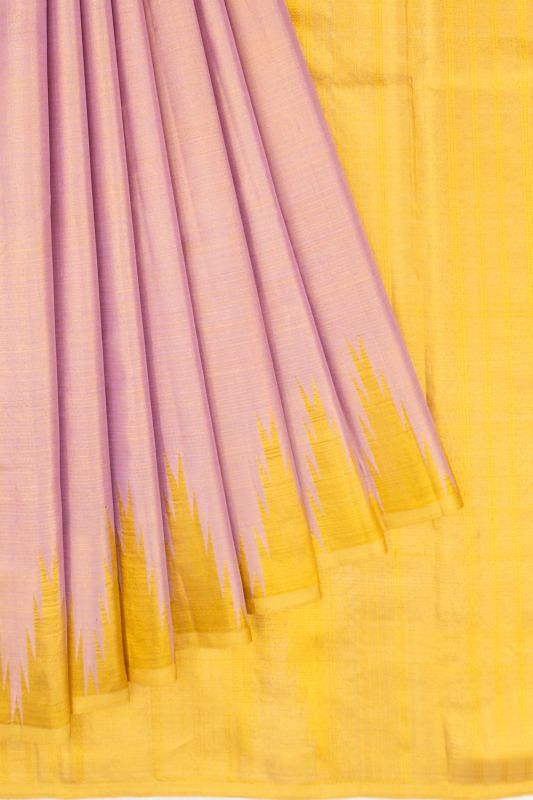 Classic Kanchipuram Silk Tissue Plain Lavender Saree