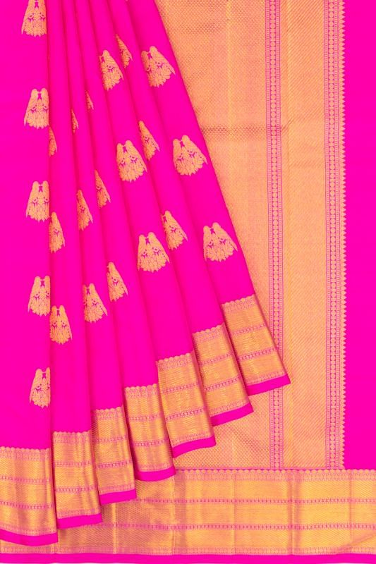 Classic Kanchipuram Silk Butta Rani Pink Saree