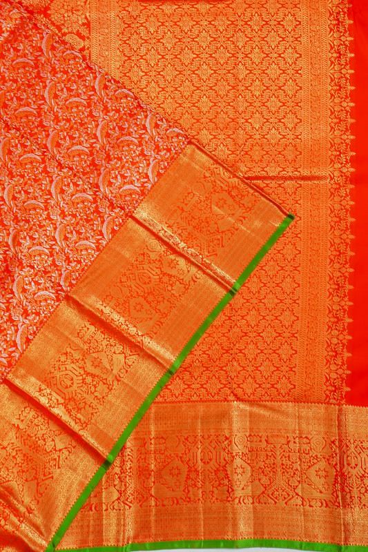 Kanchipuram Silk Brocade Red Saree | Kankatala