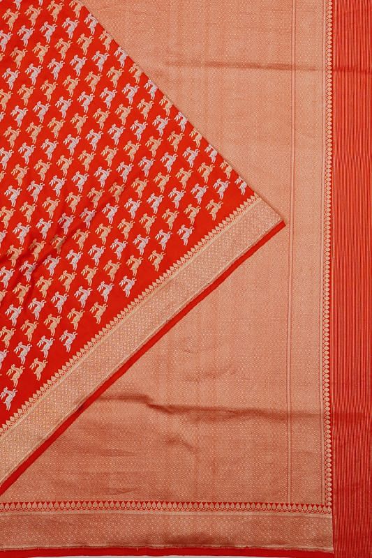 Banarasi Silk Butta Red Saree