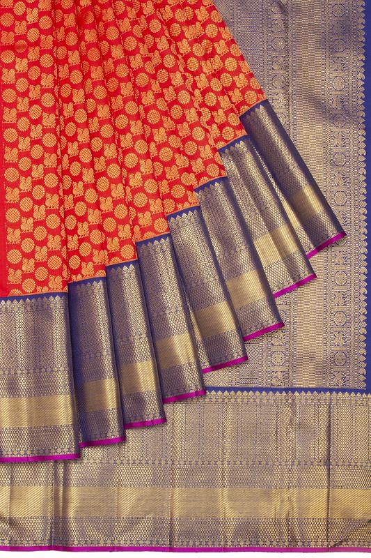 Kanchipuram Silk Brocade Red Saree