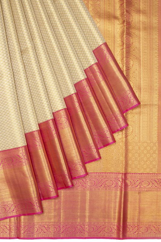 Kanchipuram Silk Tissue Brocade Gold Saree