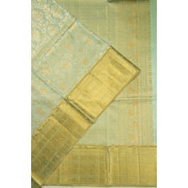 Kanchipuram Silk Brocade Pastel Green Saree | Kankatala