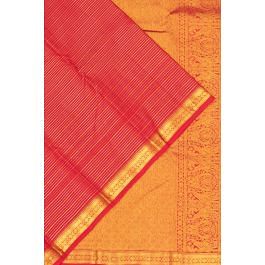 Kanchipuram Silk Horizontal Lines Pink Saree | Kankatala