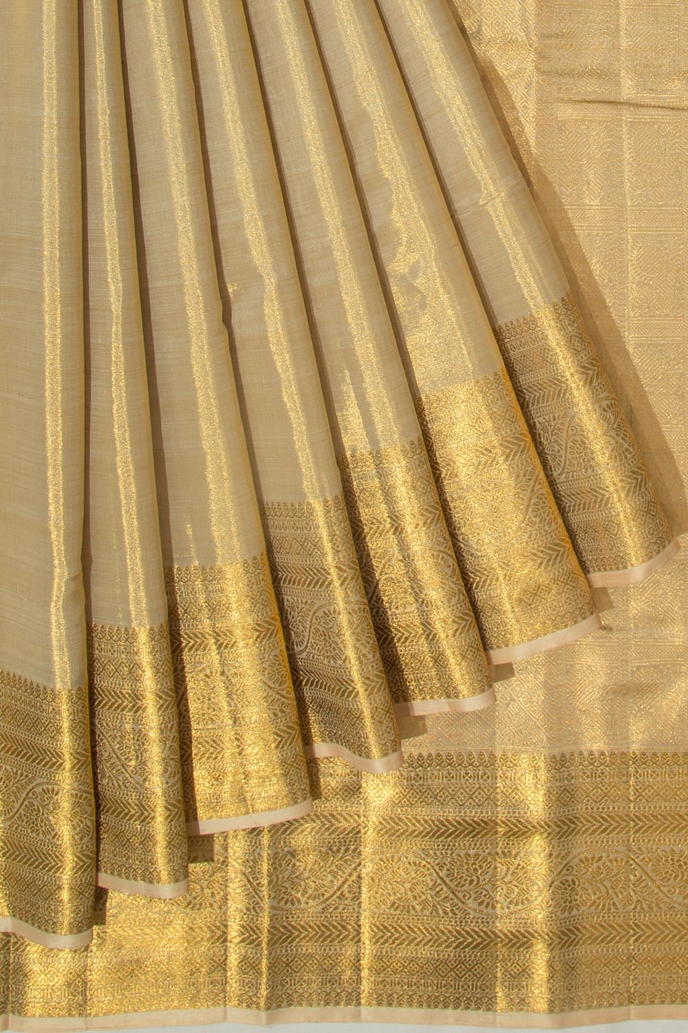 Shop the Elegant Golden Plain Tissue Saree - Limited Stock! – Luxurion World