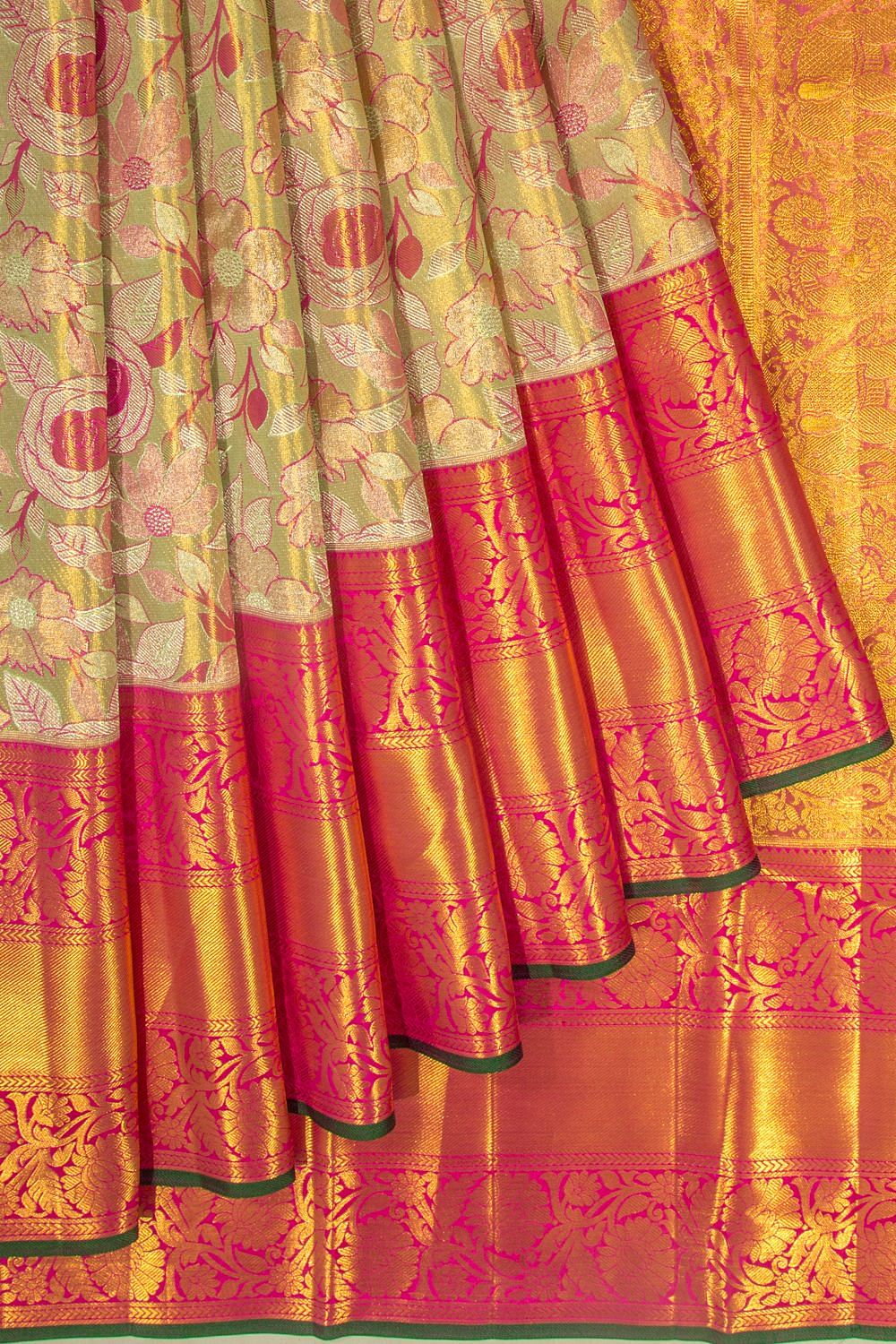 Peach Kanchipuram Silk Saree