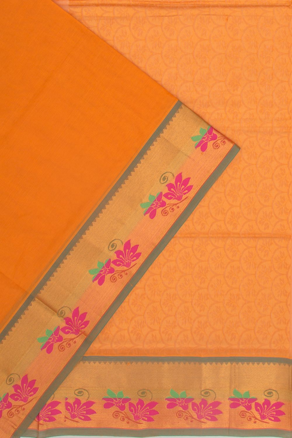 Buy Unnati Silks Blue Pure Handloom Mangalgiri Cotton Saree with Unstitched  Blouse online