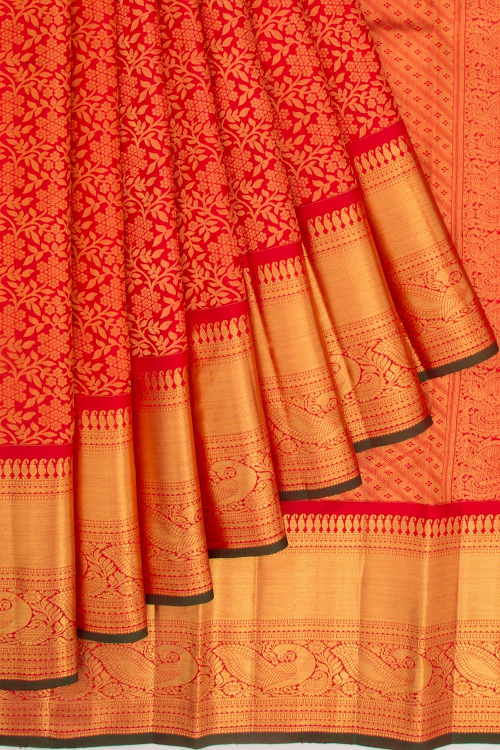 Kanchipuram silk saree bridal on sale red