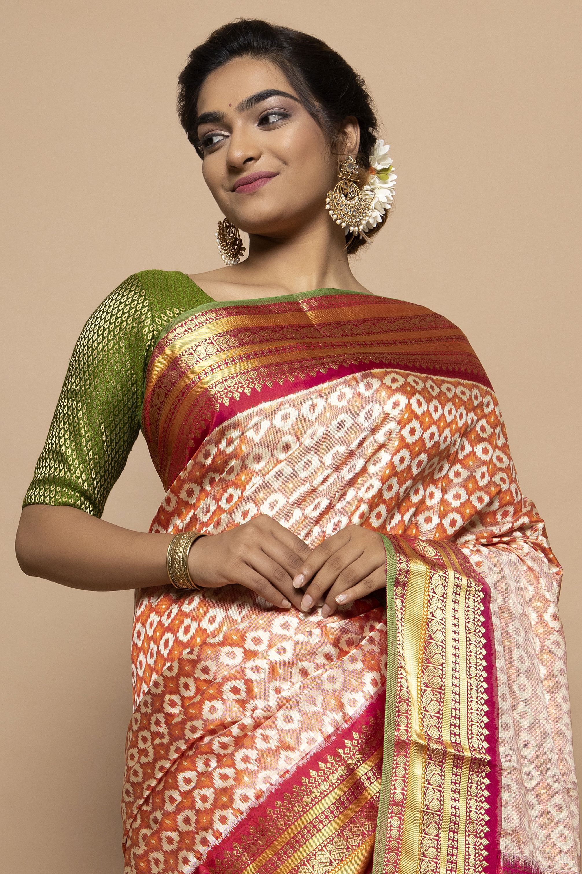 Sparkling Fashion: sarees with designer maggam and zardosi work blouses