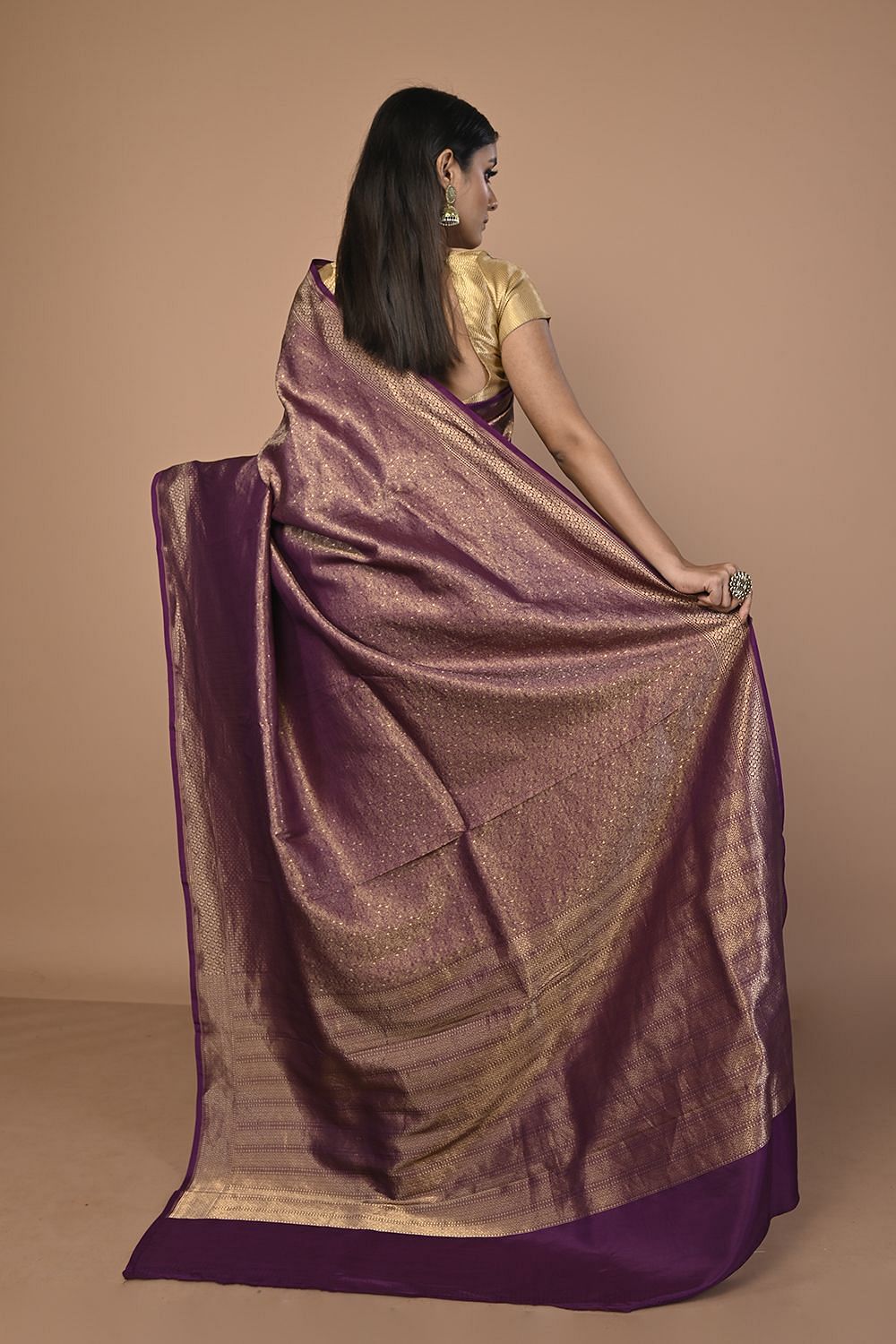 Wine Colour Saree