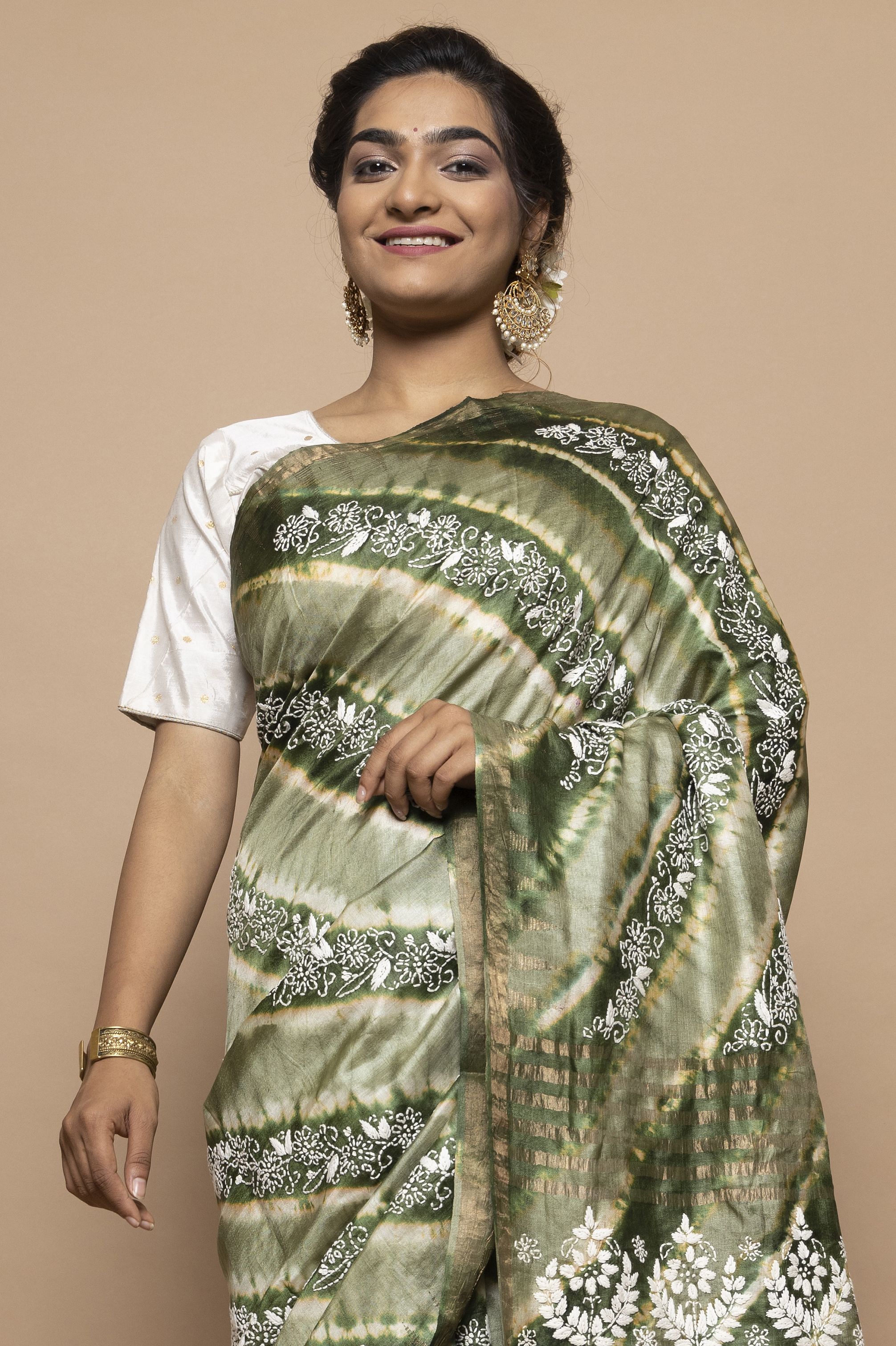 Banswara batik print silk saree