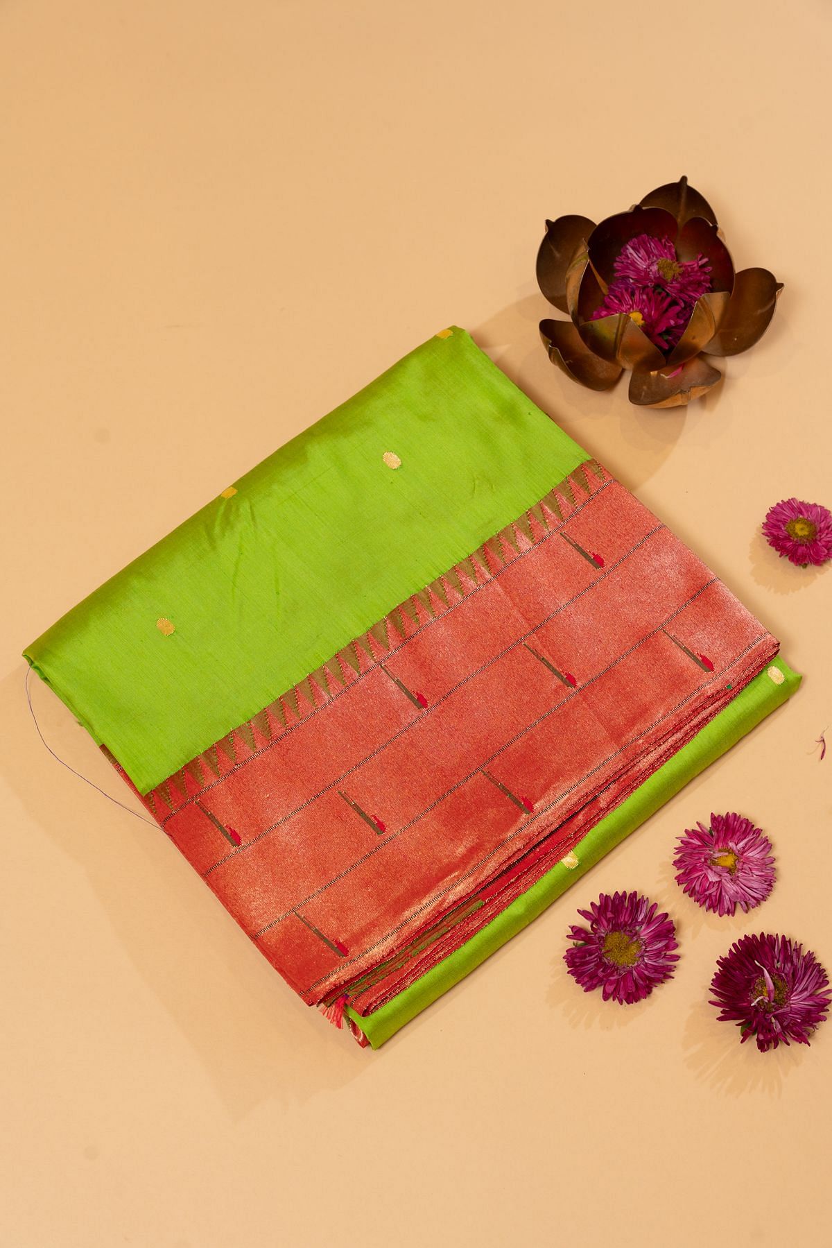 Pink muniya paithani saree – Saffronfashionindia