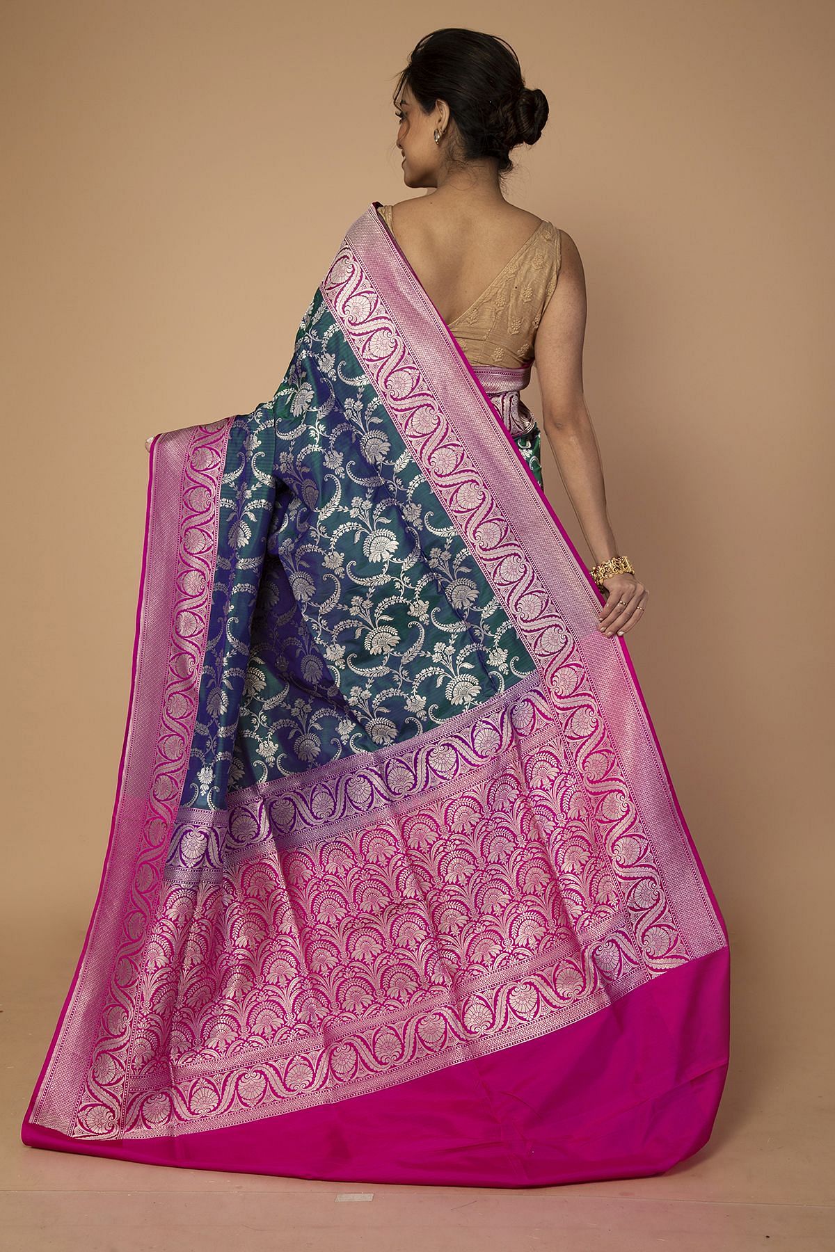 Peacock Blue Zari Woven Banarasi Paithani Saree | Blue saree, Silk sarees,  Traditional sarees