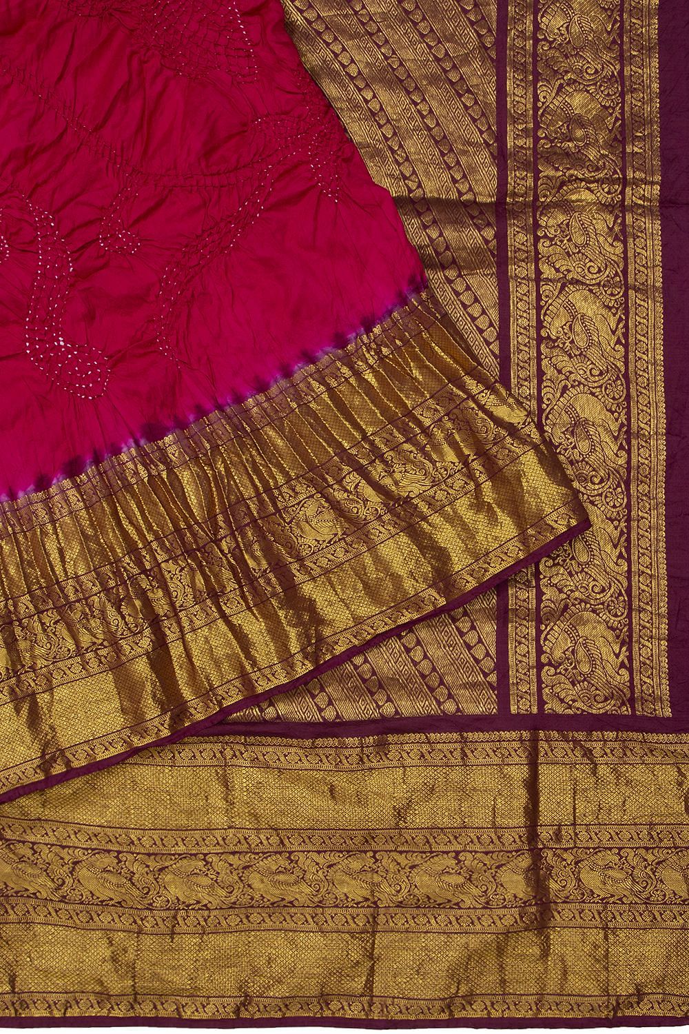 Beige and Pink | Handwoven Kanchipuram Silk Saree | Pure Zari | Temple  Korvai Border - PV J 1082 – Panjavarnam