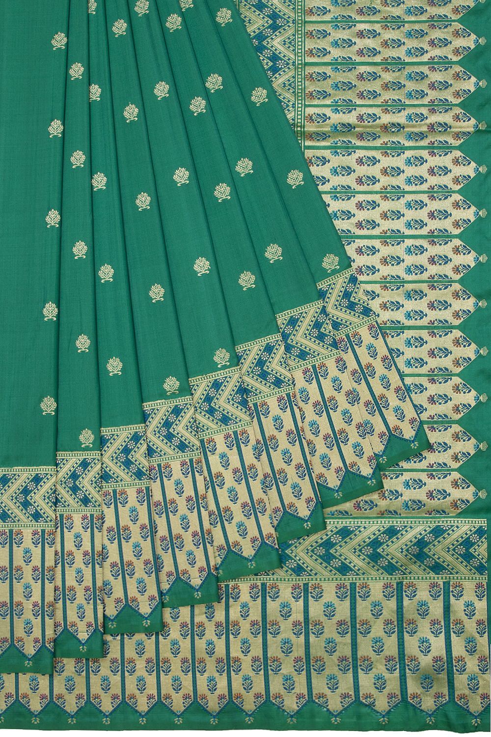 Banarasi Saree in Dark Green : SNEA2419