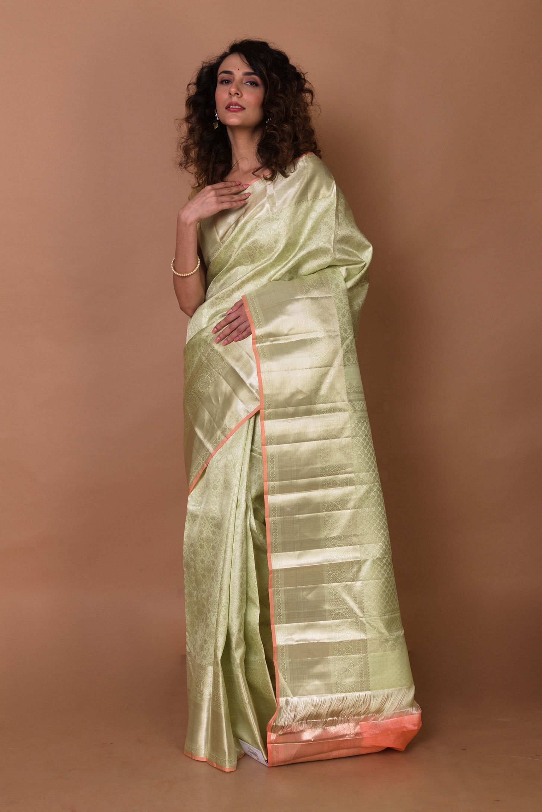 Pastel Shades, Copper Border Pure Kanchivarm Silk Saree, Wedding Silk, Soft Silk  Saree, Silk Mark Certified, Bridal - Etsy