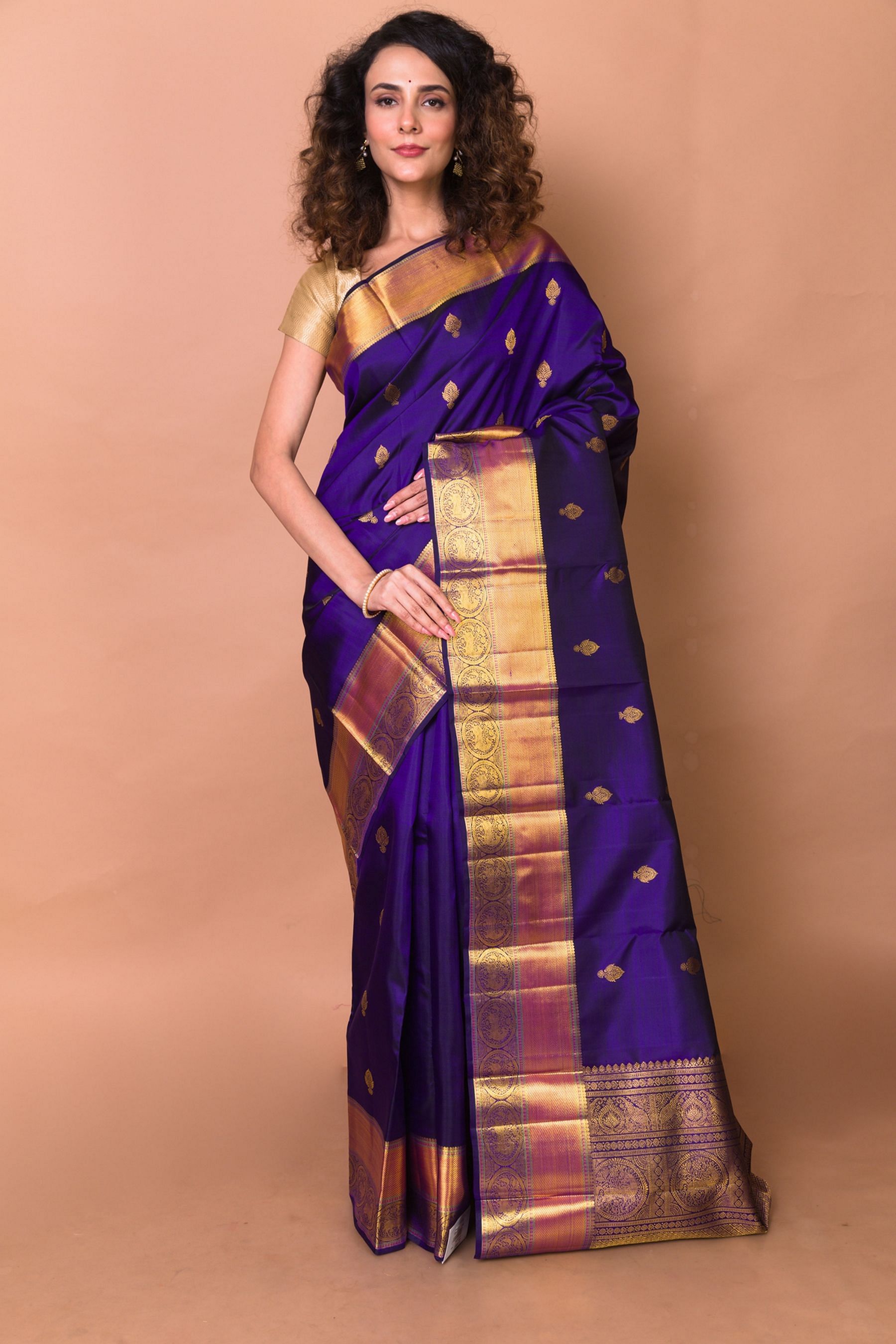 Purple Heavy Silk Saree with Plain Blouse and Jaal work - Monastoor- Indian  ethnical dress collections with more than 1500+ fashionable indian  traditional dresses and ethnical jewelleries.