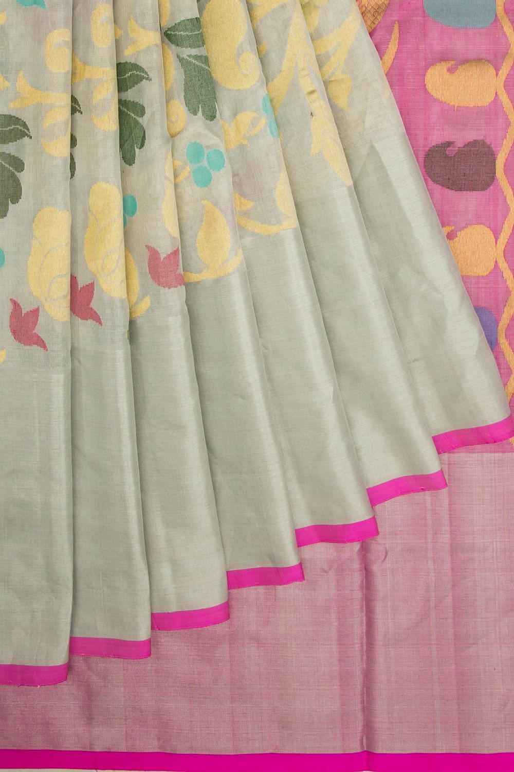 Paithani Silk Ikat Purple Saree With Attached Paithani Border | Kankatala