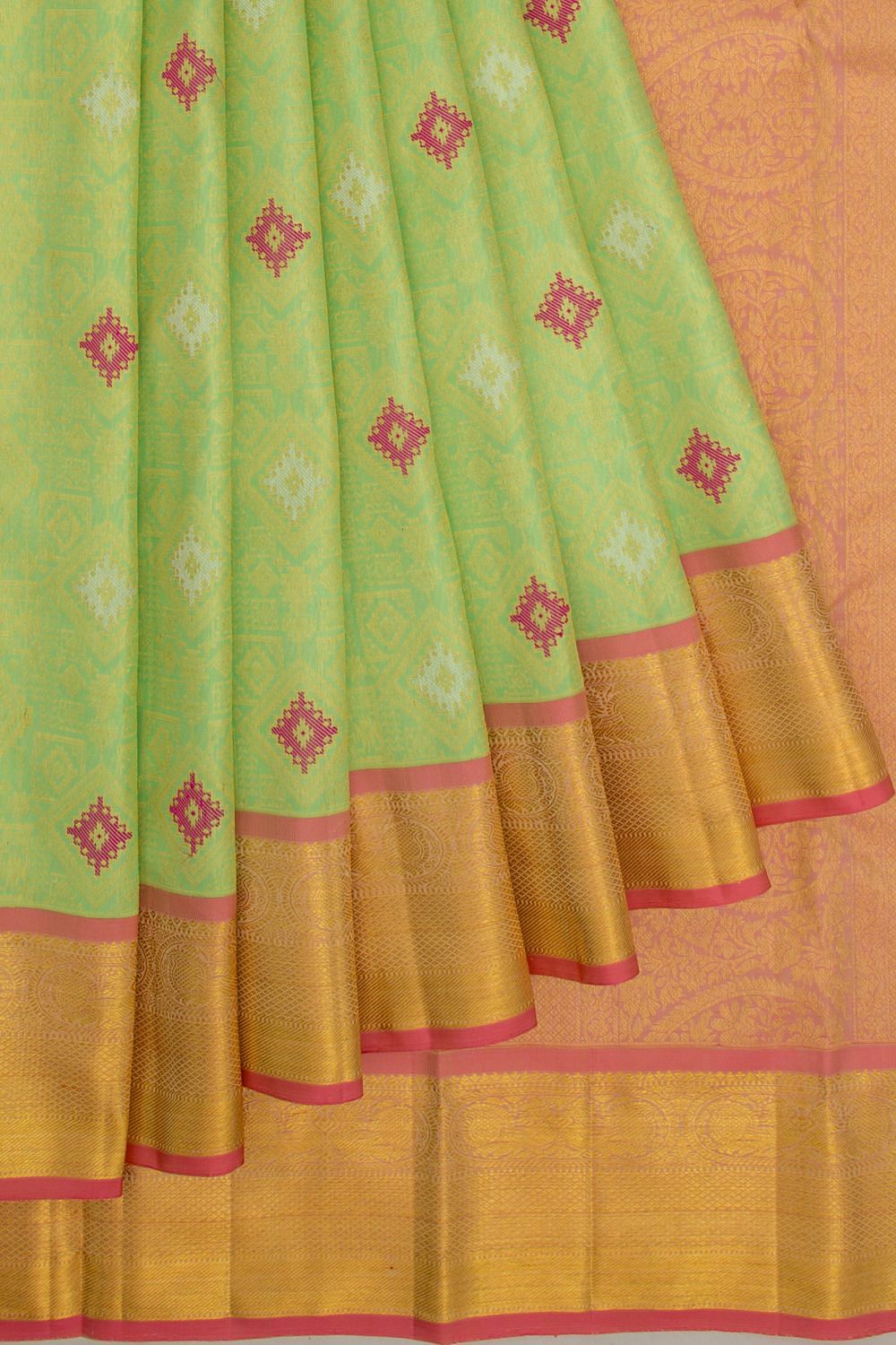 Buy Festival Wear Pista Green Weaving Organza Silk Saree Online From Surat  Wholesale Shop.