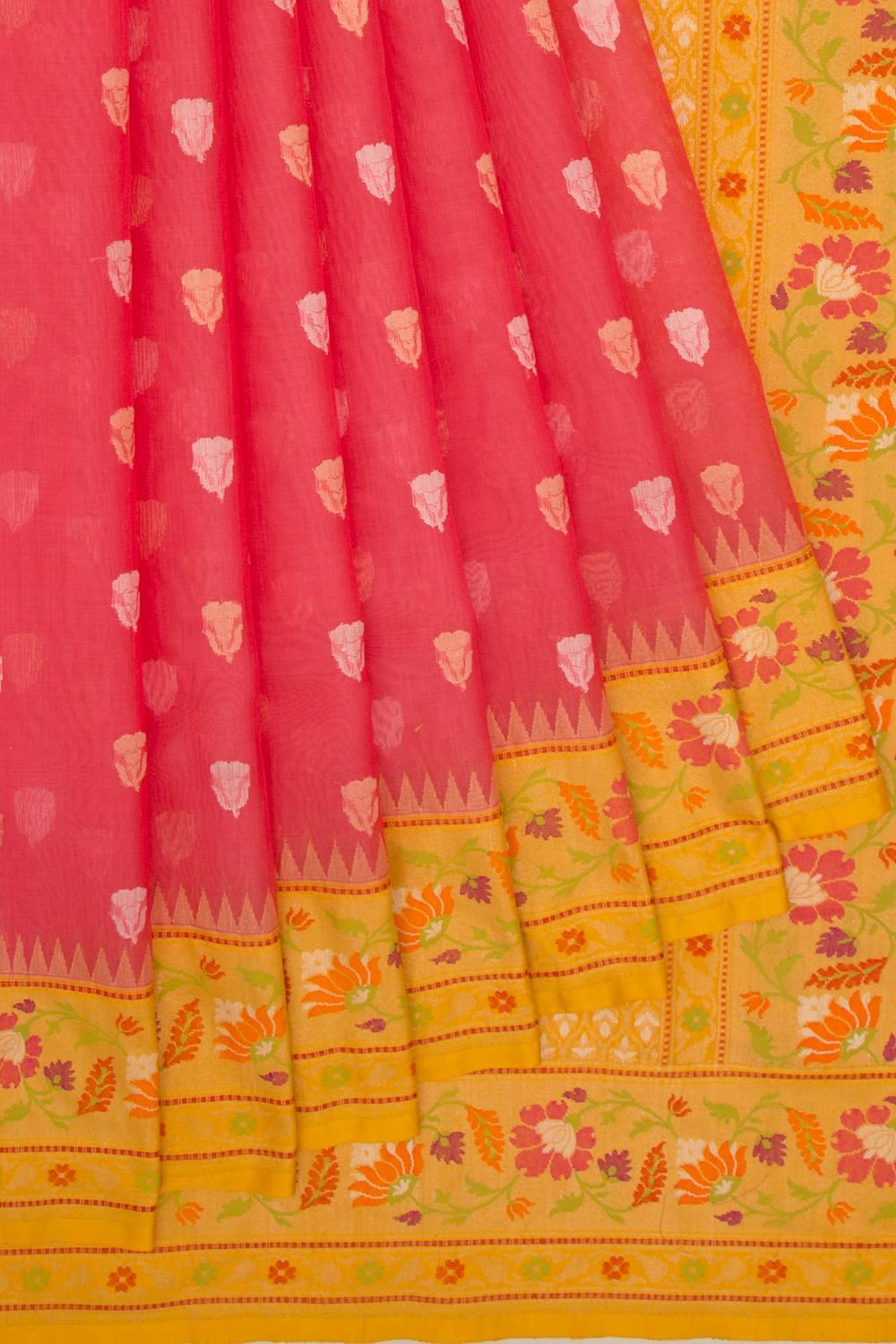 Buy ss trendz Self Design Banarasi Jacquard Yellow, Pink Sarees Online @  Best Price In India | Flipkart.com