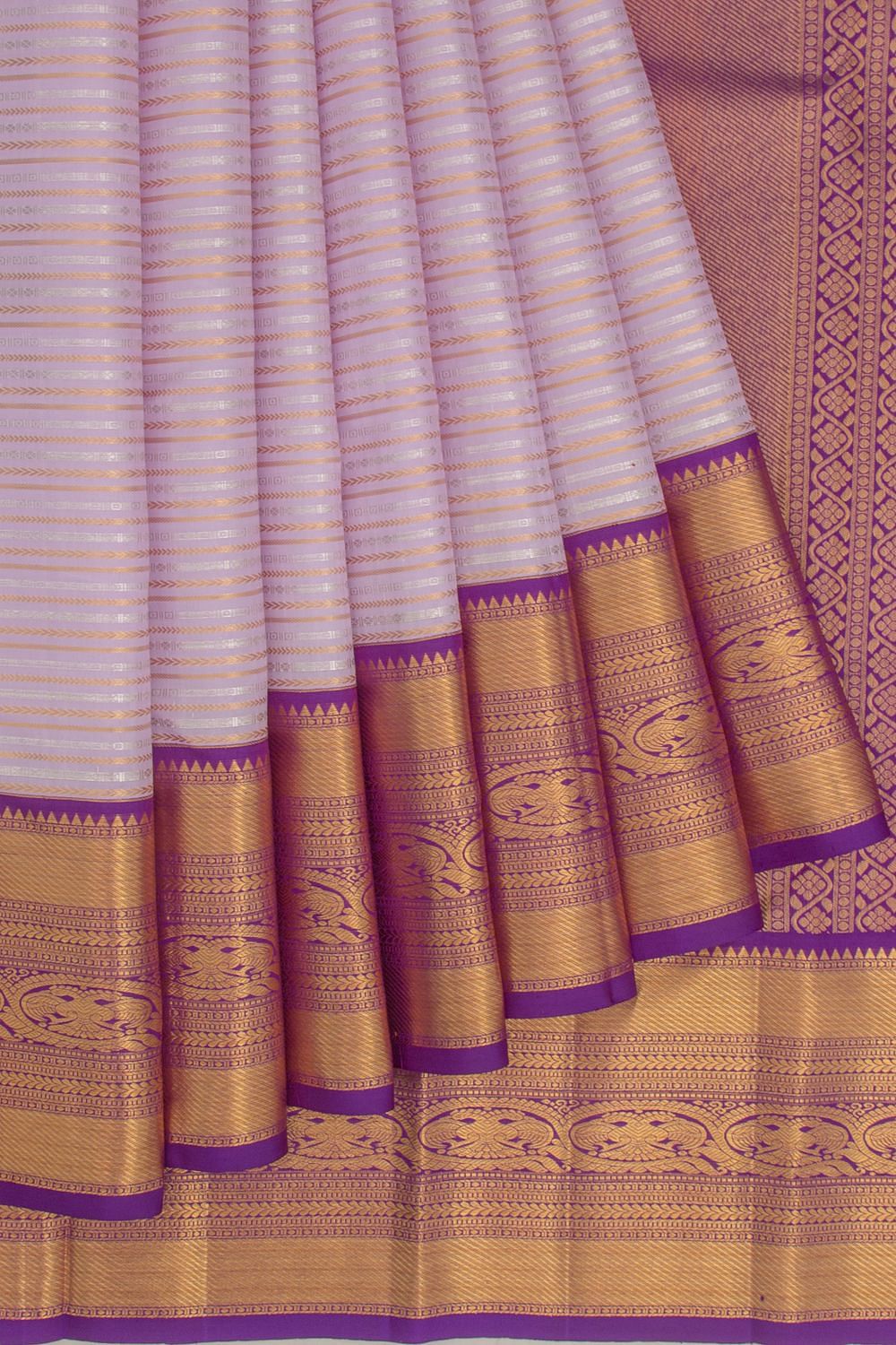 purple color kanchipuram silk saree in Sarees | Heer Fashion