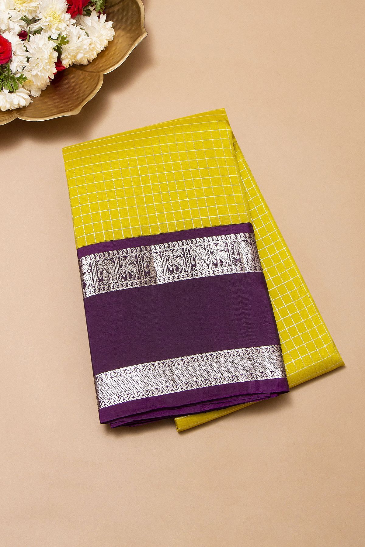 Mustard yellow pure cotton saree – Samanki