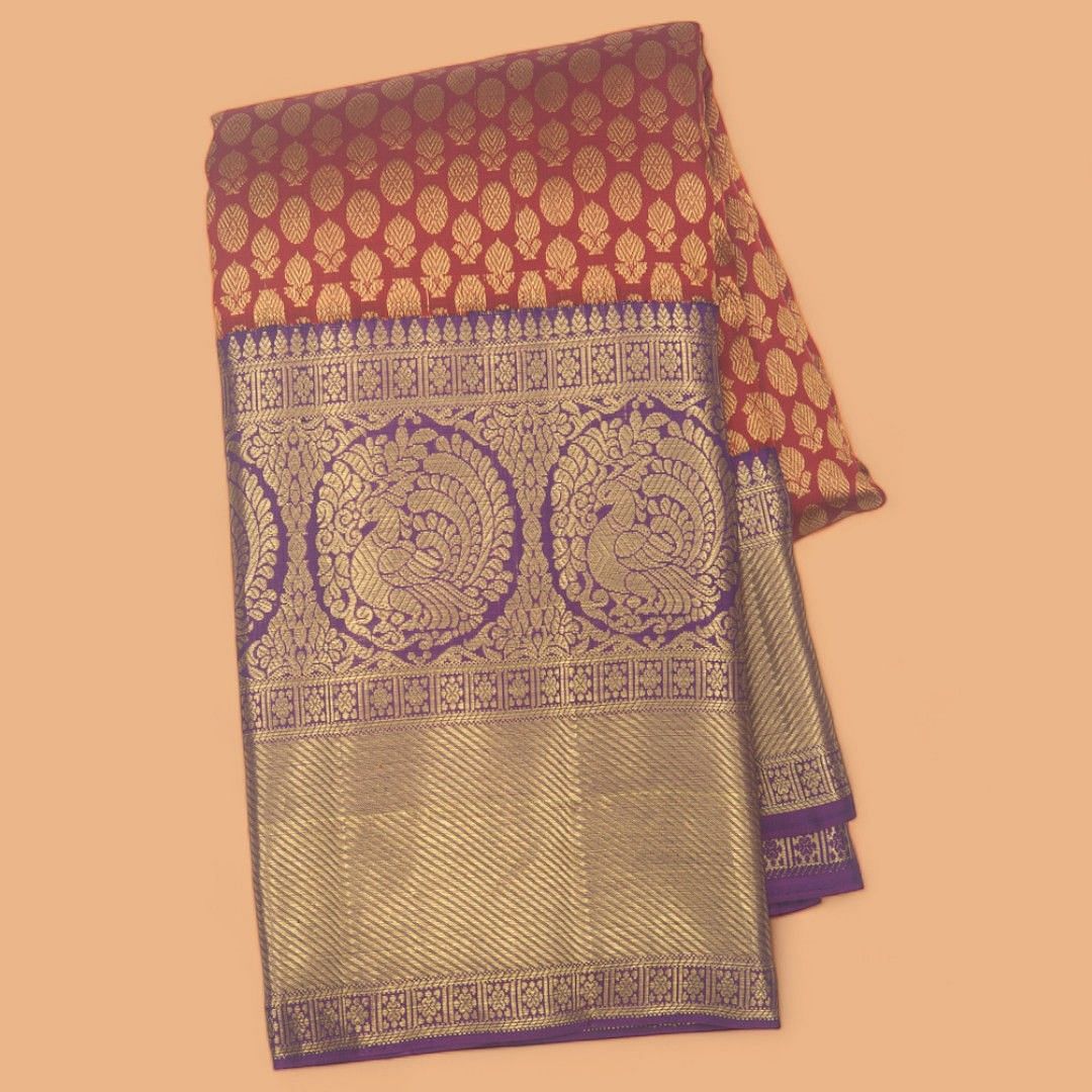 Taranga Kanchi Silk Brocade Maroon Saree | Kankatala