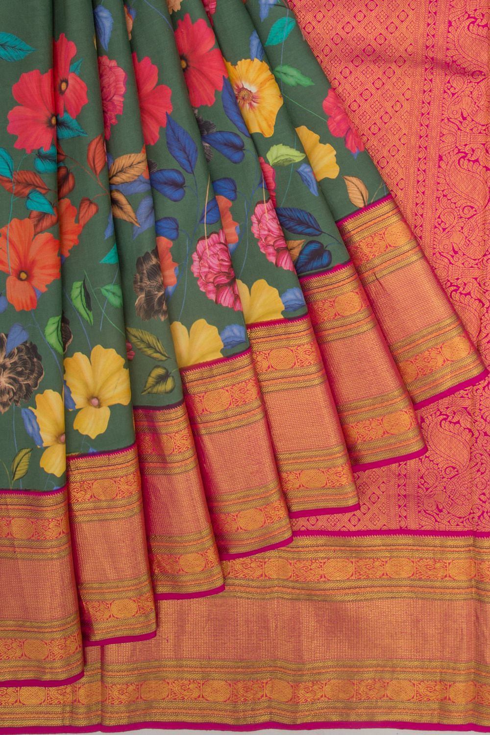 Kanchi Cotton Silk Saree - Silk Bazaar