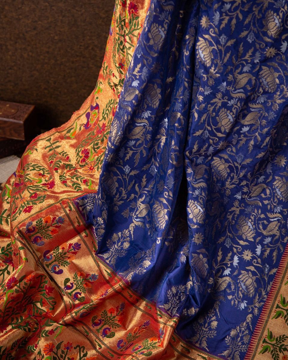 Printed Blue And Red Patan Patola Saree at Rs 100000 in Ahmedabad | ID:  21721321255