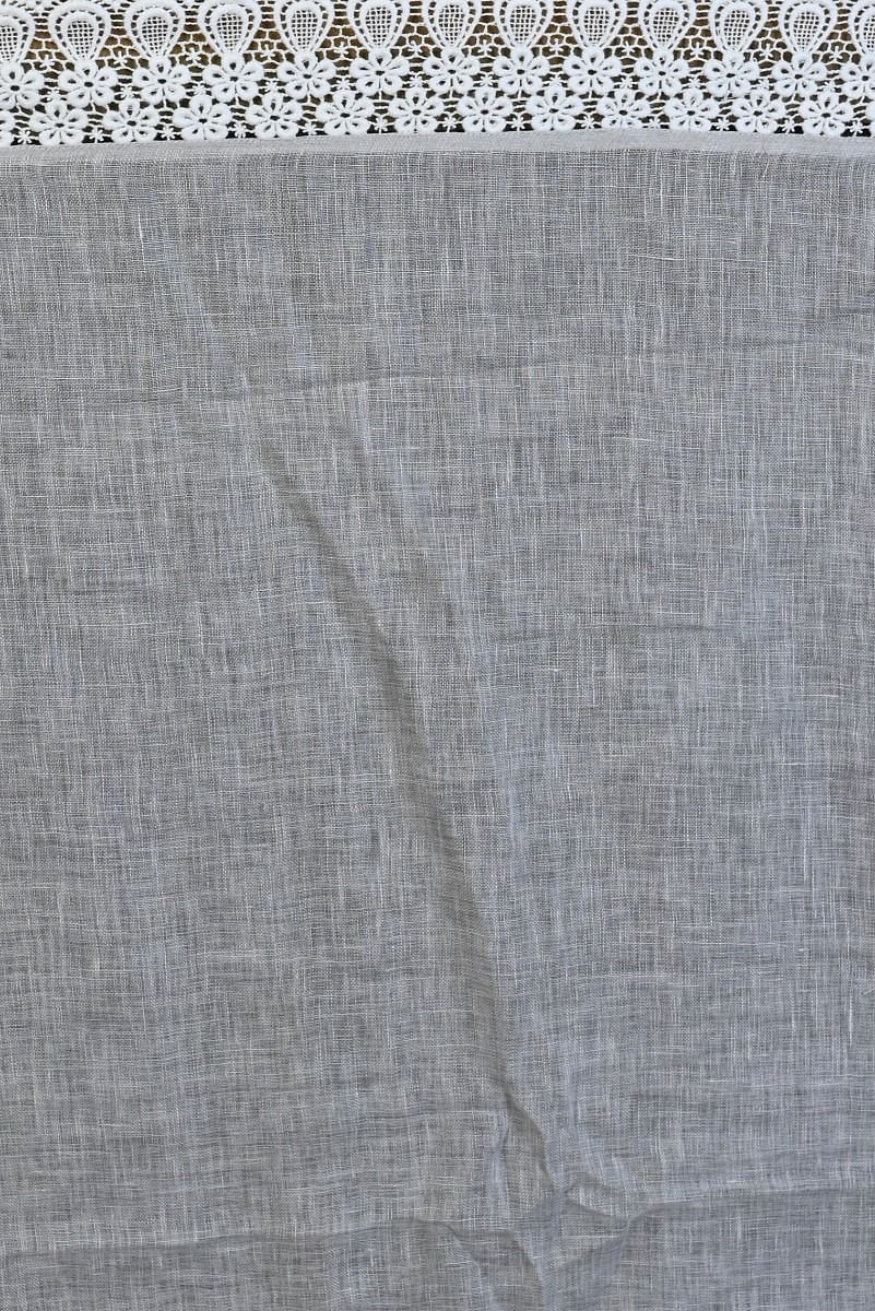 Linen Plain Grey Saree